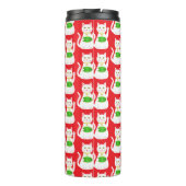 Oriental Lucky Cat Gemustert Thermosbecher (Rückseite)