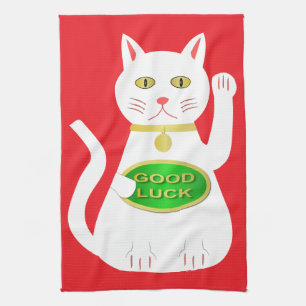Oriental Lucky Cat Geschirrtuch