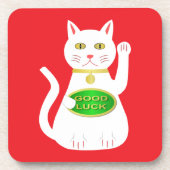 Oriental Lucky Cat Getränkeuntersetzer (Vorderseite)