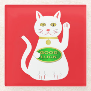 Oriental Lucky Cat Glasuntersetzer