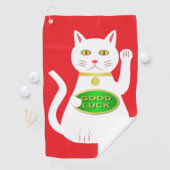 Oriental Lucky Cat Golfhandtuch (Insitu)