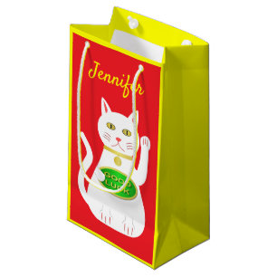 Oriental Lucky Cat Individuelle Name Kleine Geschenktüte
