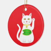 Oriental Lucky Cat Keramik Ornament (Links)