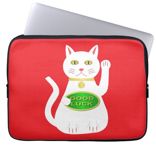 Oriental Lucky Cat Laptopschutzhülle (Vorderseite)