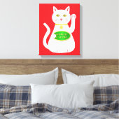 Oriental Lucky Cat Leinwanddruck (Insitu (Schlafzimmer))