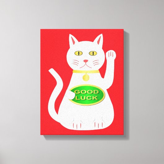 Oriental Lucky Cat Leinwanddruck (Vorderseite)