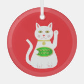 Oriental Lucky Cat Ornament Aus Glas (Vorderseite)