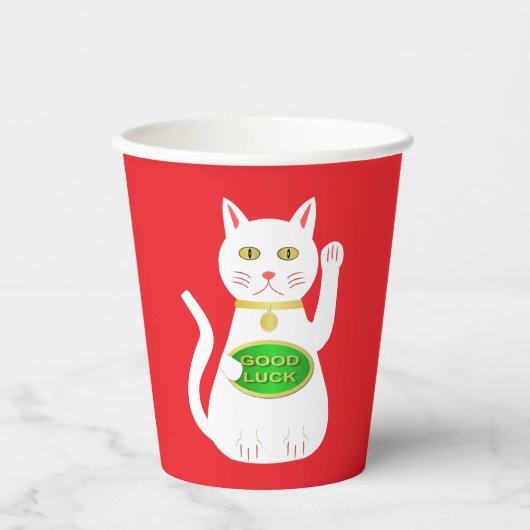 Oriental Lucky Cat Pappbecher (Vorderseite)