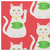 Oriental Lucky Cat Stoff (Nahaufnahme)