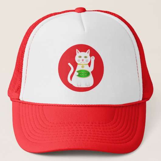 Oriental Lucky Cat Truckerkappe (Vorderseite)