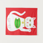 Oriental Lucky Cat Wandteppich (Vorderseite (Horizontal))