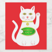Oriental Lucky Cat Weinetikett (Einzelnes Label)