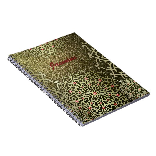 Oriental Luxury Gold Jeweled Mandala & Individuell Notizblock (Rechte Seite)