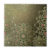 Oriental Luxury Indian Gold Jeweled Floral Mandala Fliese (Vorderseite)