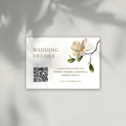 Oriental Magnolia Wedding Details Einschlusskarte Einladung