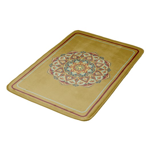 Oriental Mandala - Bath Mat Badematte (Schrägansicht)
