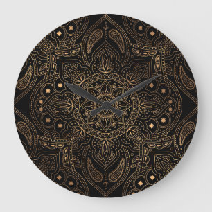 Oriental Mandala, Luxus Vintages Muster. Große Wanduhr