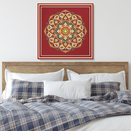 Oriental Mandala - Wrapped Canvas Leinwanddruck (Insitu (Schlafzimmer))