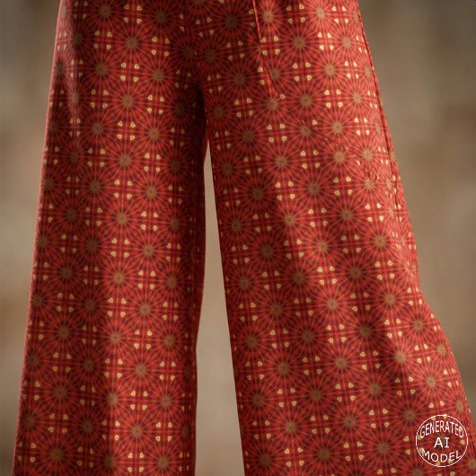 Oriental Mosaic Red Geometric Muster Stoff