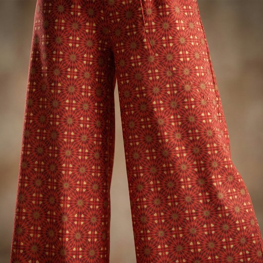 Oriental Mosaic Red Geometric Muster Stoff