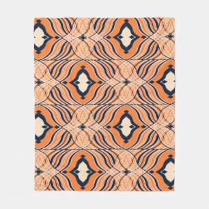 Oriental nahtlos: schwarzes oranges Ornament Fleecedecke