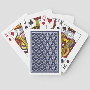 Oriental Navy Blau Asanoha Japan Muster Spielkarten