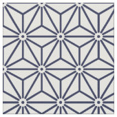 Oriental Navy Blue Asanoha Japan Modedesign Stoff (Nahaufnahme)