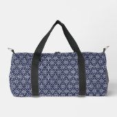 Oriental Navy Blue Asanoha Japan Muster Duffle Bag (Vorderseite)