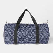 Oriental Navy Blue Asanoha Japan Muster Duffle Bag (Rückseite)