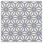 Oriental Navy Blue Asanoha Japan Muster Stoff (Nahaufnahme)