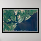 Oriental North Carolina Satellite Poster Map (Vorne)