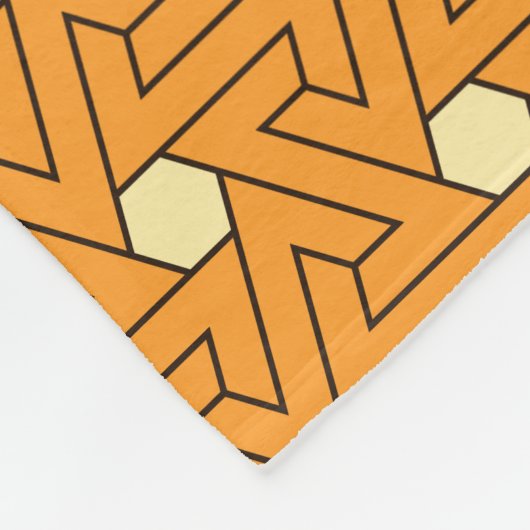 Oriental Orange Beige Triangle Spirals ägyptisch Fleecedecke (Ecke)