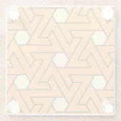 Oriental Orange Beige Triangle Spirals ägyptisch Glasuntersetzer (Rückseite)