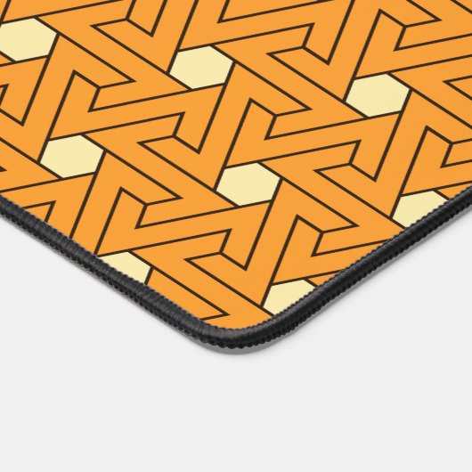 Oriental Orange Beige Triangle Spirals ägyptisch Schreibtischunterlage (Ecke)