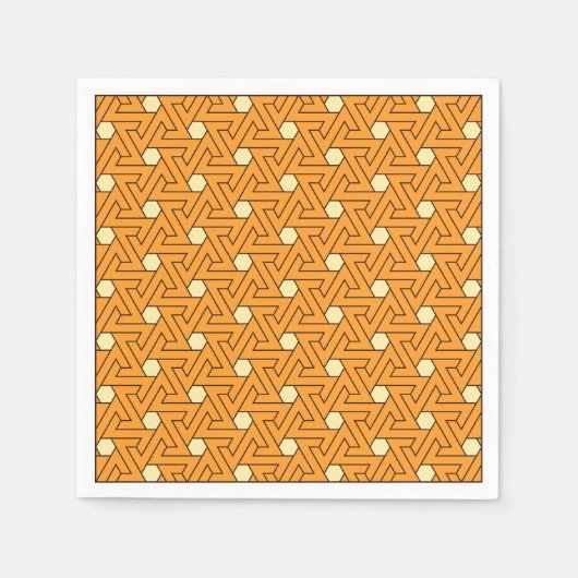 Oriental Orange Beige Triangle Spirals ägyptisch Serviette (Vorderseite)