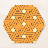 Oriental Orange Beige Triangle Spirals ägyptisch Untersetzer (Vorderseite)