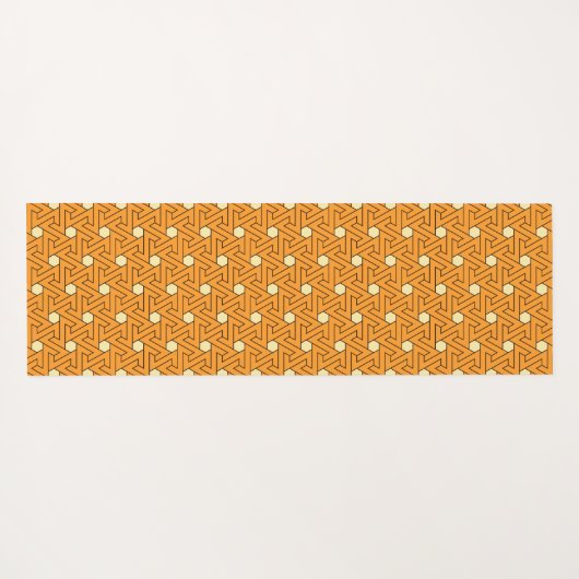 Oriental Orange Beige Triangle Spirals ägyptisch Yogamatte (Rückseite (Horizontal))