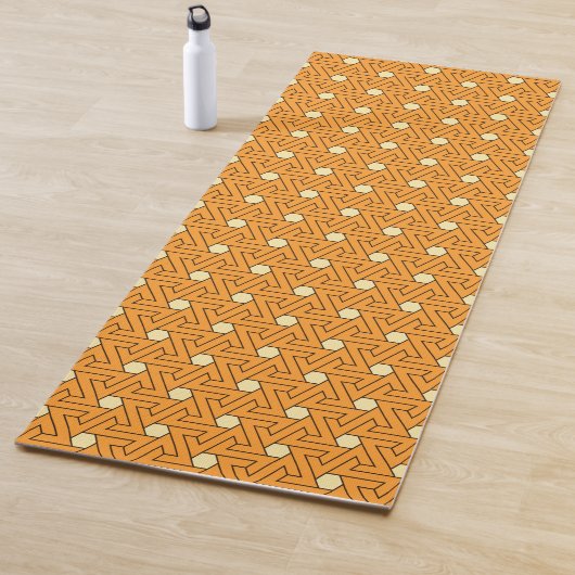Oriental Orange Beige Triangle Spirals ägyptisch Yogamatte (Beispiel)