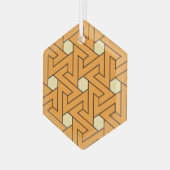Oriental Orange Beige Triple Spiral Arab Muster Ornament Aus Glas (Vorderseite Links)