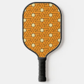 Oriental Orange Beige Triple Spiral Arab Muster Pickleball Schläger (Vorderseite)