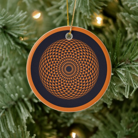 Oriental Orange Gray Mandala Geometric Vector Art Keramik Ornament (Baum)