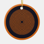 Oriental Orange Gray Mandala Geometric Vector Art Keramik Ornament (Vorne)