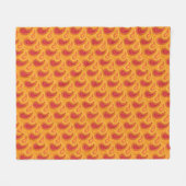 Oriental Orange Persian Paisley Pattern Fleecedecke (Vorderseite (Horizontal))