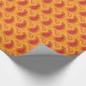 Oriental Orange Persian Paisley Pattern Geschenkpapier (Ecke)