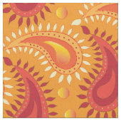 Oriental Orange Persian Paisley Pattern Stoff (Nahaufnahme)