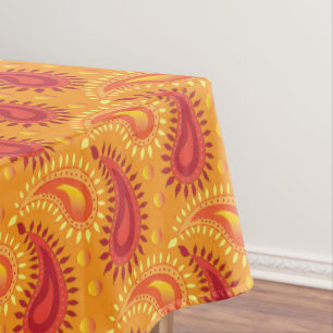 Oriental Orange Persian Paisley Pattern Tischdecke
