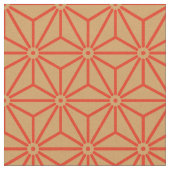 Oriental Orange Red Tan Asanoha Japan Muster Stoff (Nahaufnahme)