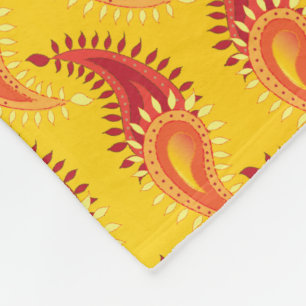 Oriental Orange Twin Flamme Persian Paisley Patter Fleecedecke