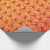 Oriental Orange Twin Flamme Persian Paisley Patter Geschenkpapier (Ecke)