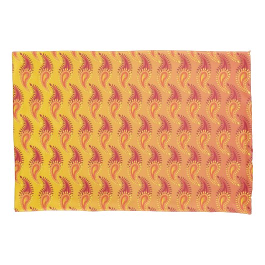 Oriental Orange Twin Flamme Persian Paisley Patter Kissenbezug (Vorderseite)